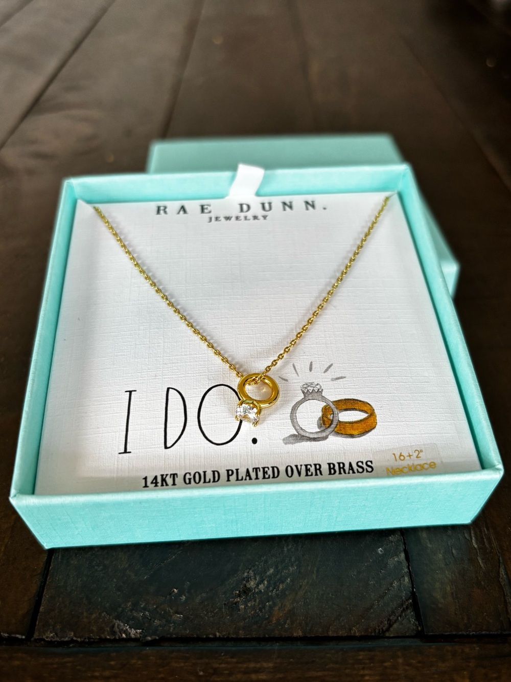 Rae Dunn I DO Gold Plated Necklace